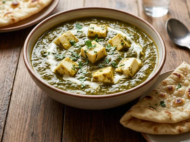 Palak Paneer vegetarian curry at Chutney Express Edmonton